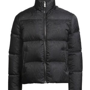 $3275 AUTHENTIC VERSACE sz 50 L, Black Barocco Light Puffer Down Jacket